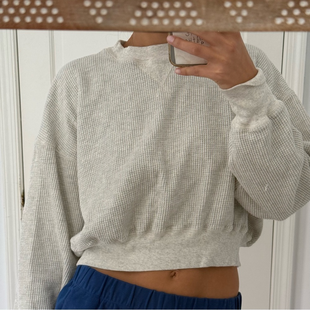 bassike waffle knit sweatshirt - small